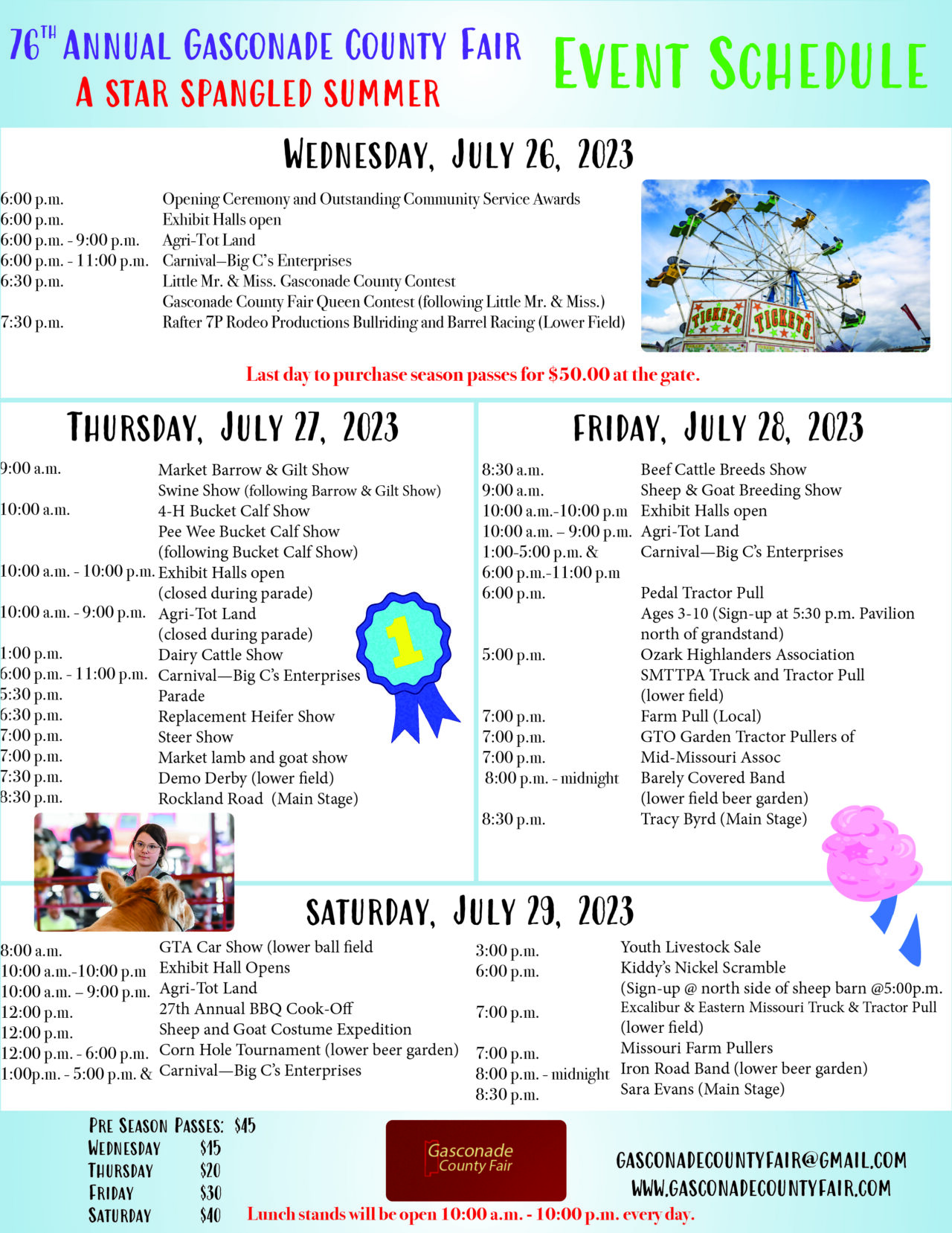 Daily Events Gasconade County Fair